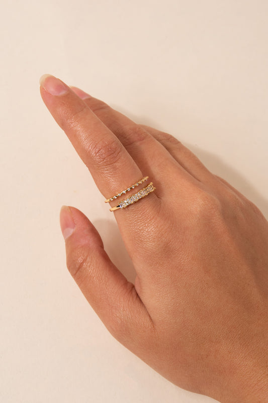 Nova Double Layer Cuff Ring | Gold