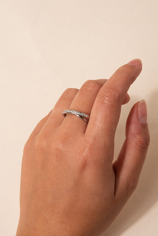 Bellatrix Crossed Cuff Ring | Silver