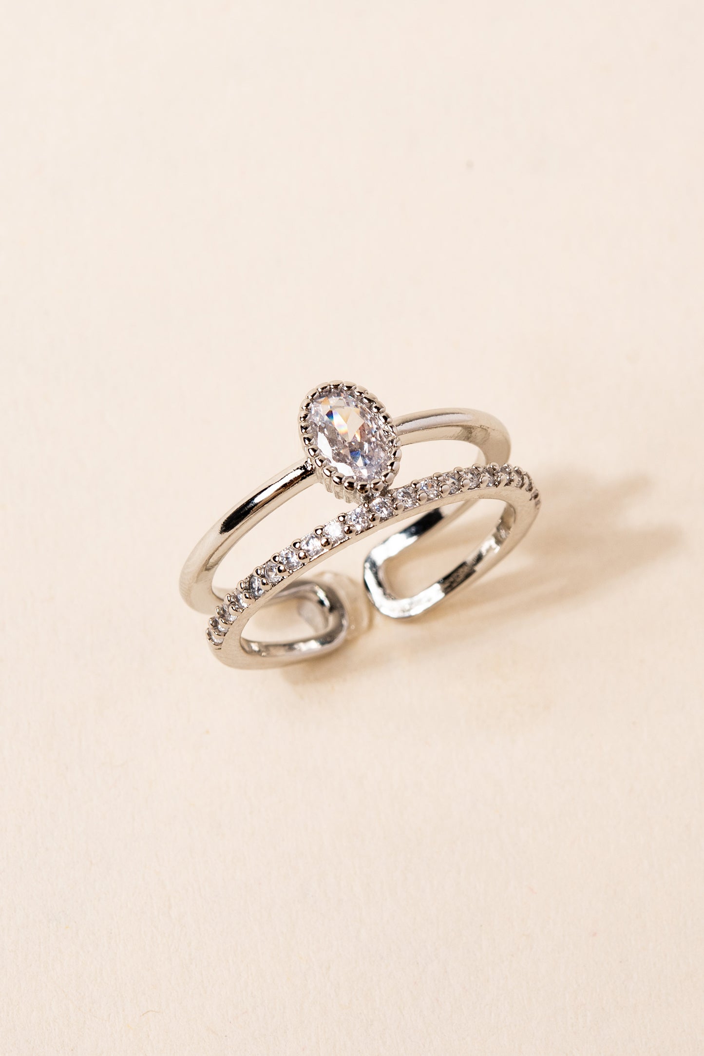 Carina Stone and Line Cuff Ring