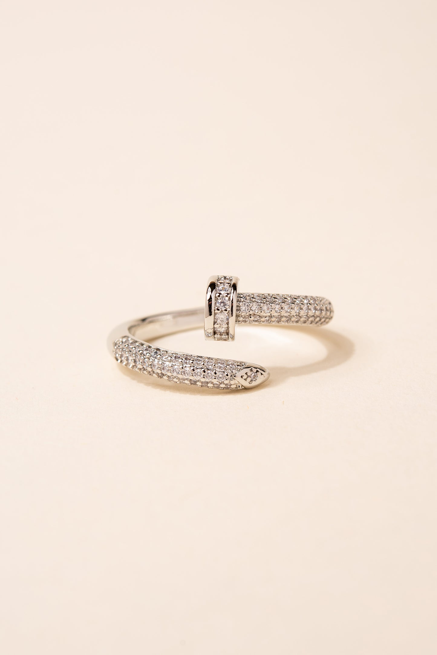 CZ Pave Encrusted Nail Ring