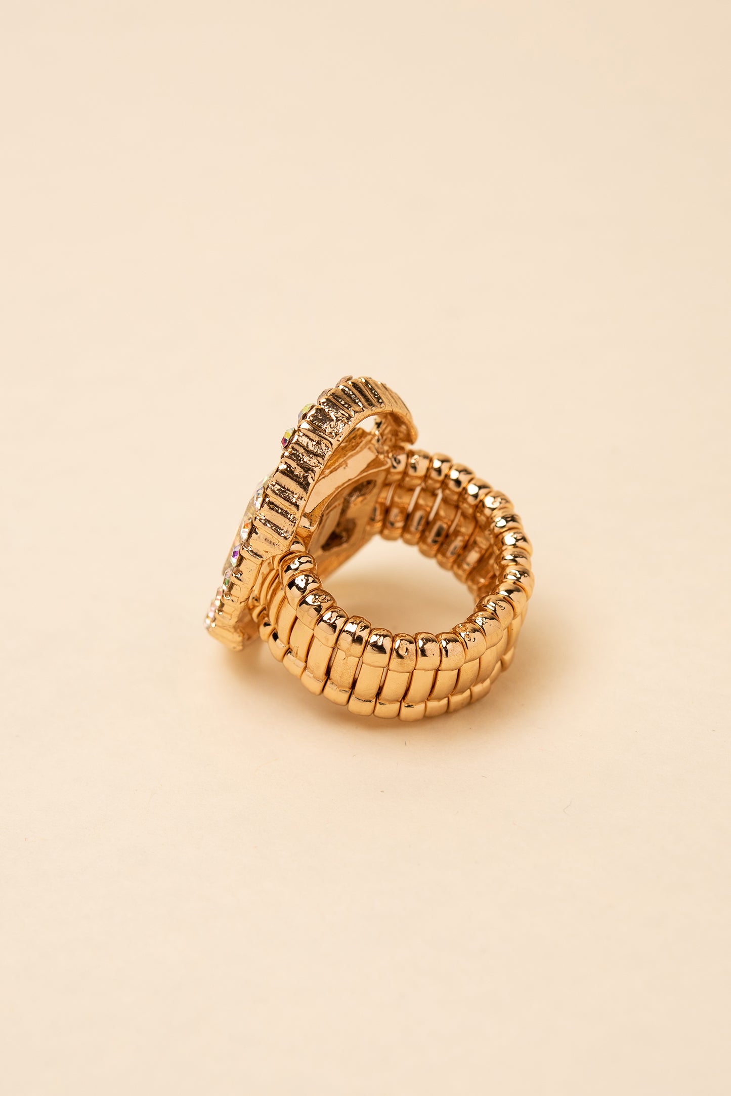 Gianna Square Crystal & Halo Stretch Ring