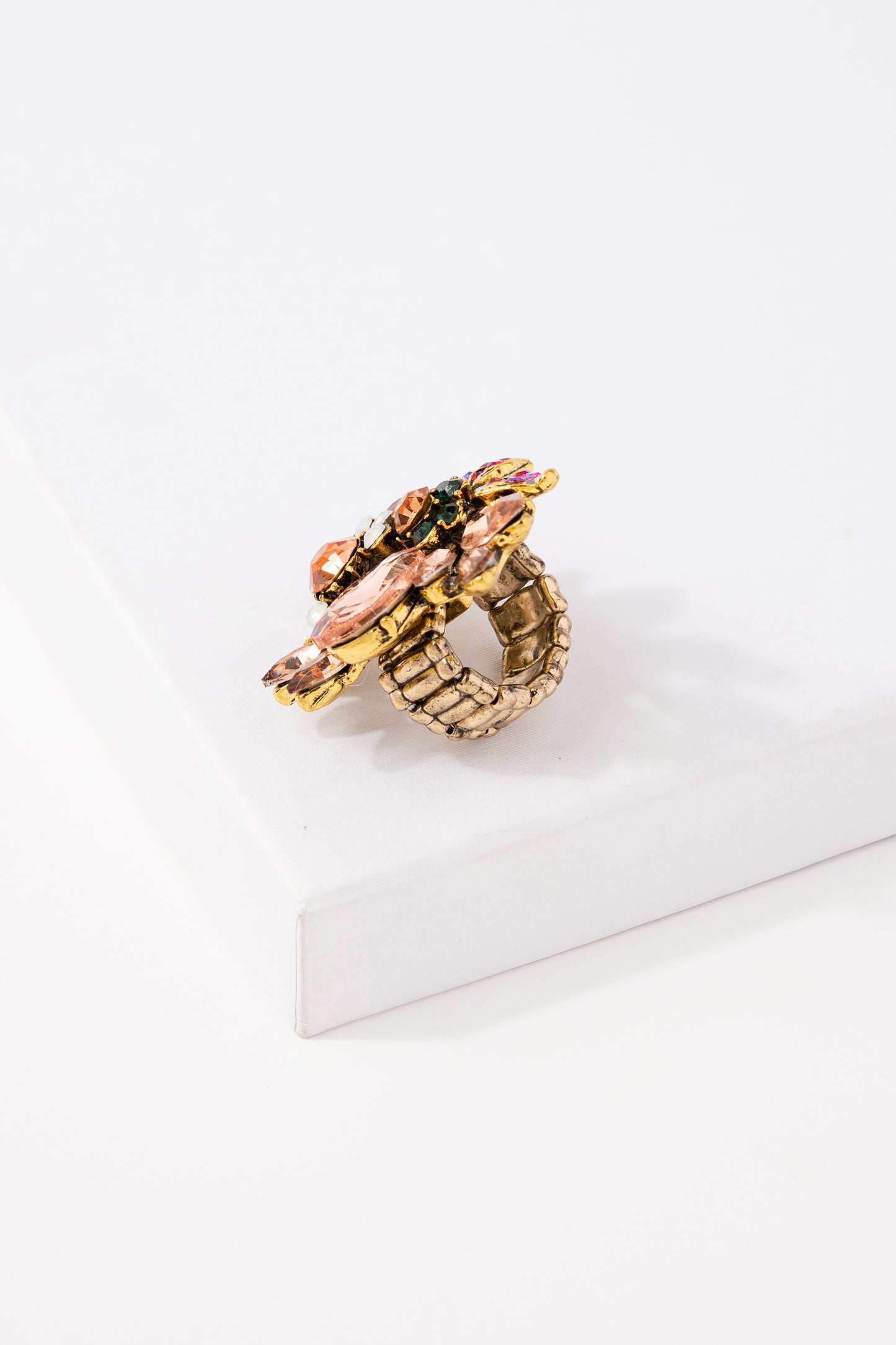 Willa Floral Rhinestone Ring