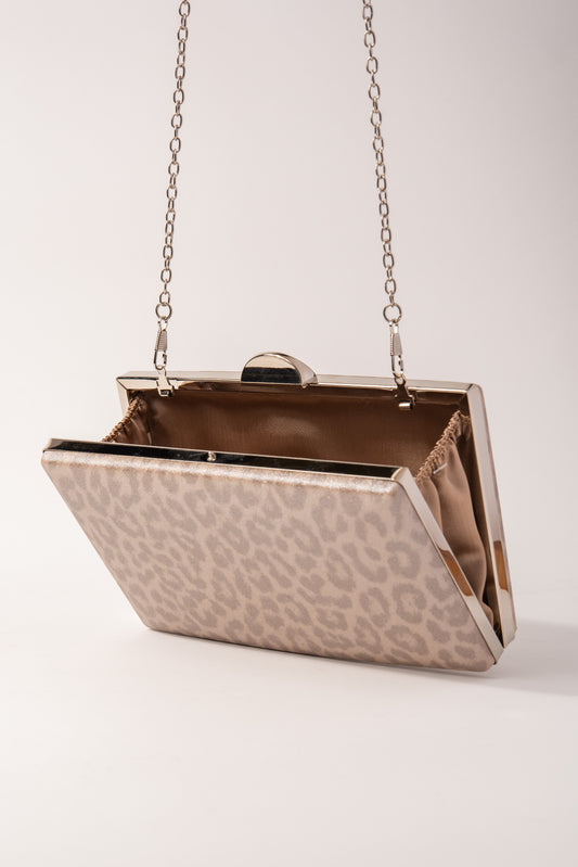 Leopard Print Clutch | Grey