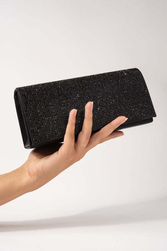 Michelle Embellished Evening Bag | Black