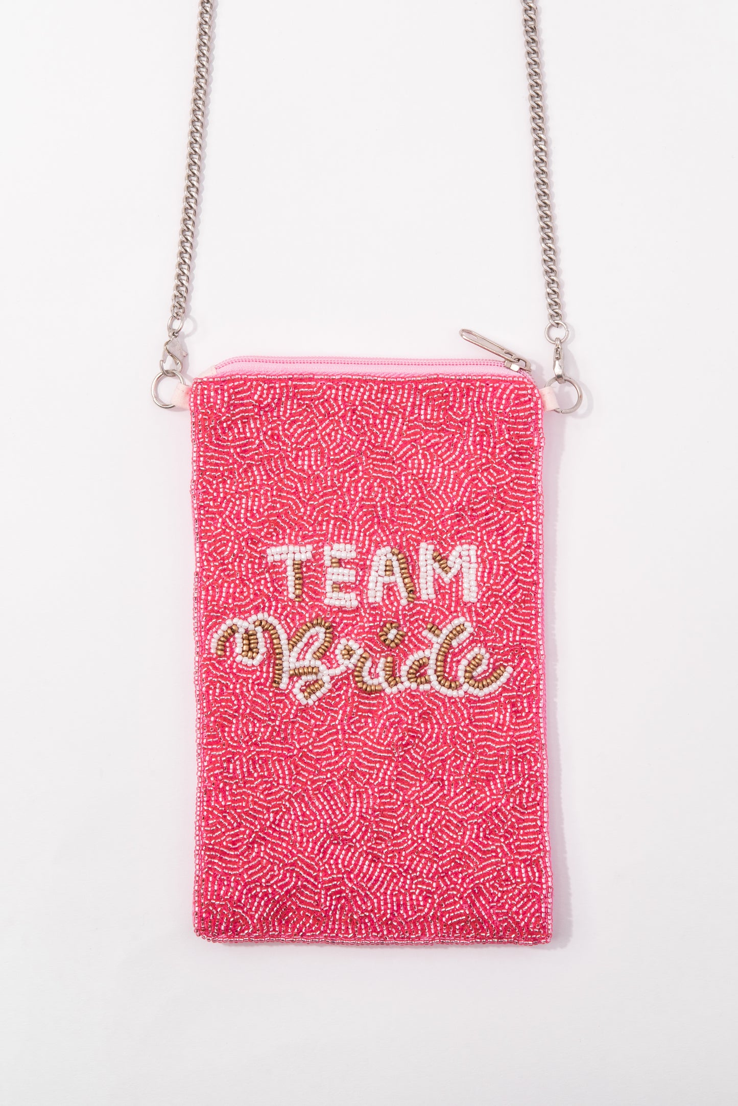 Beaded Team Bride Crossbody Pouch