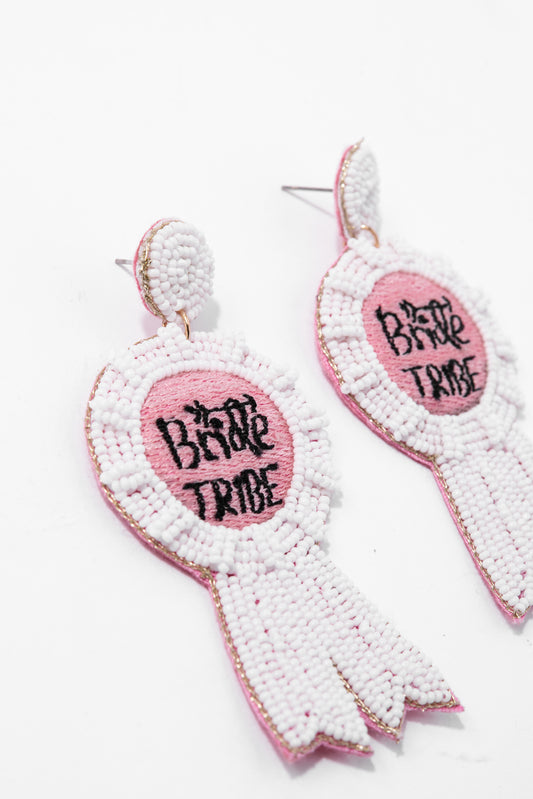 BRIDE TRIBE Ribbon Earrings | White