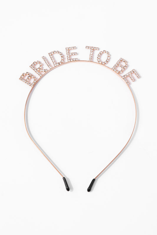 Small BRIDE TO BE Rhinestone Headband | Gold