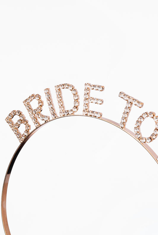Small BRIDE TO BE Rhinestone Headband | Gold