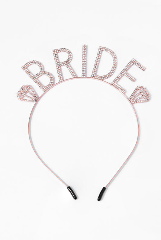 BRIDE and Diamonds Headband | Rose Gold