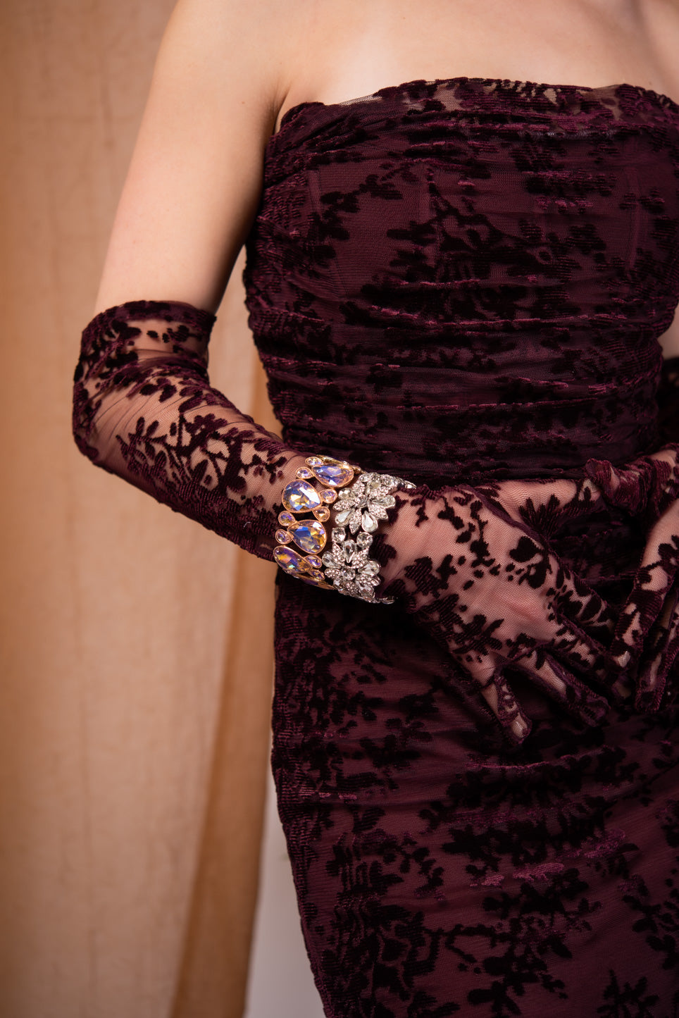 Gabrielle Teardrop Rhinestone Stretch Bracelet