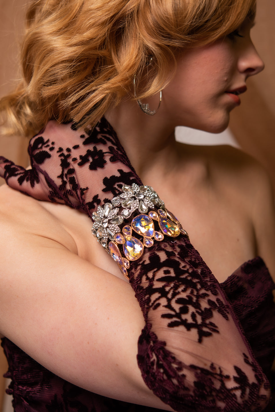 Gabrielle Teardrop Rhinestone Stretch Bracelet