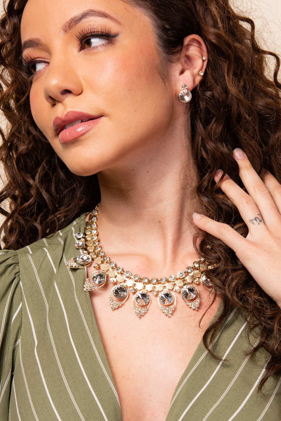 Ramona Teardrop Geometric Necklace & Earring Set