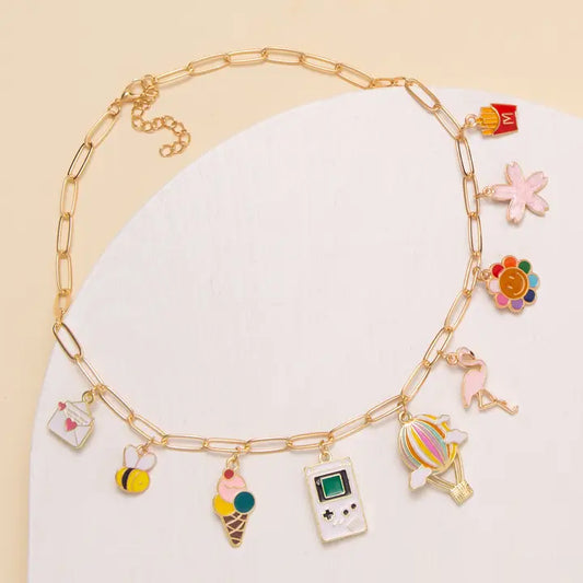 Erin 80's Nostalgia Enamel Charm Necklace