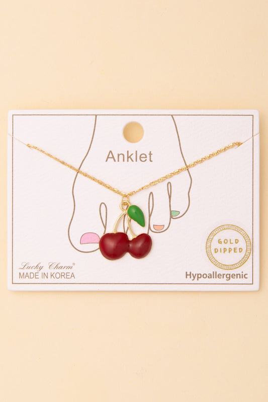 Nancy Cherry Embellished Anklet