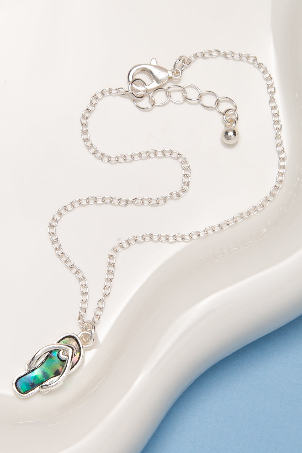 Jade Abalone Sun Charm Link Anklet