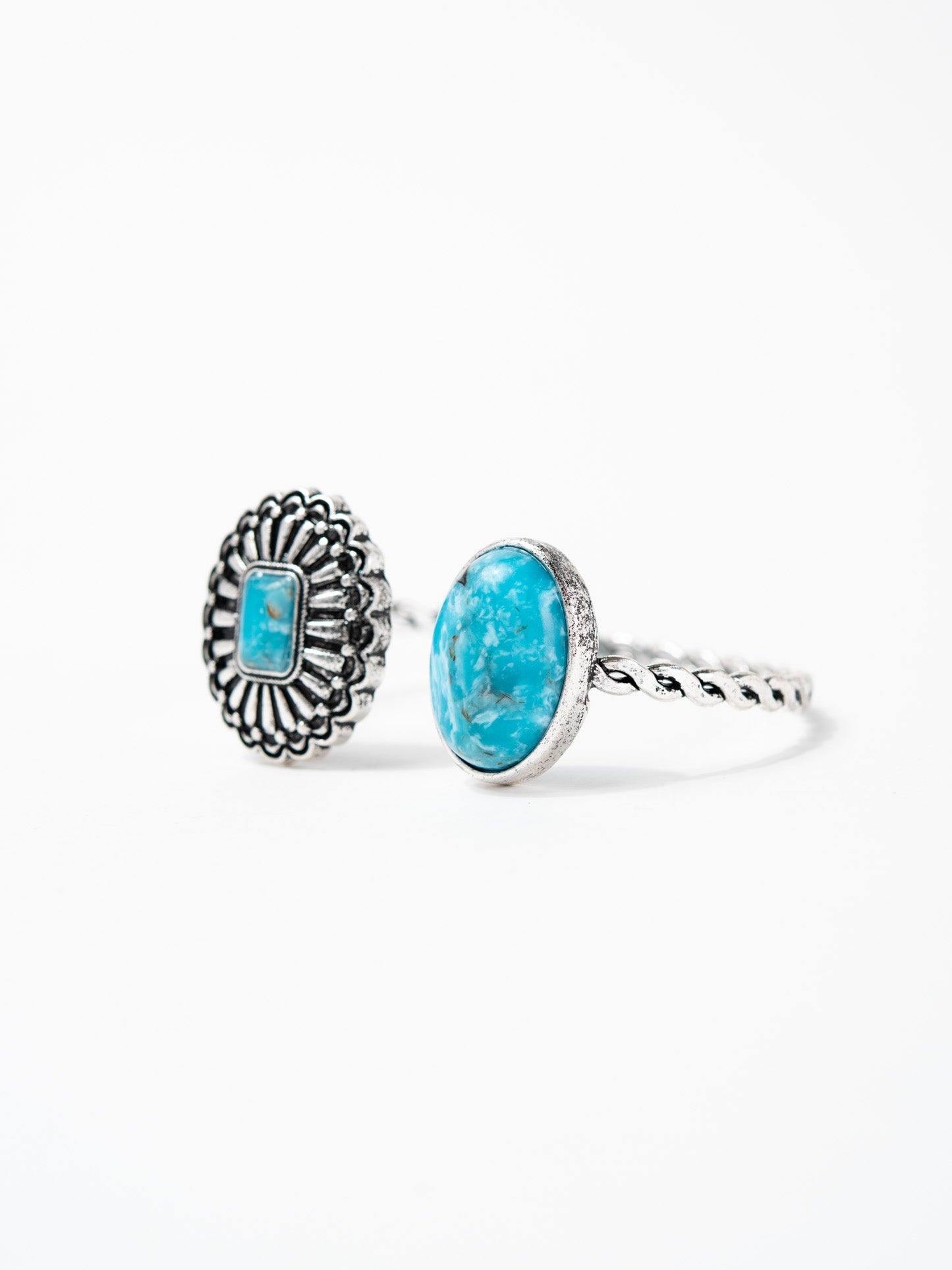 Kylie Western Inlay Turquoise Rope Cuff Bracelet