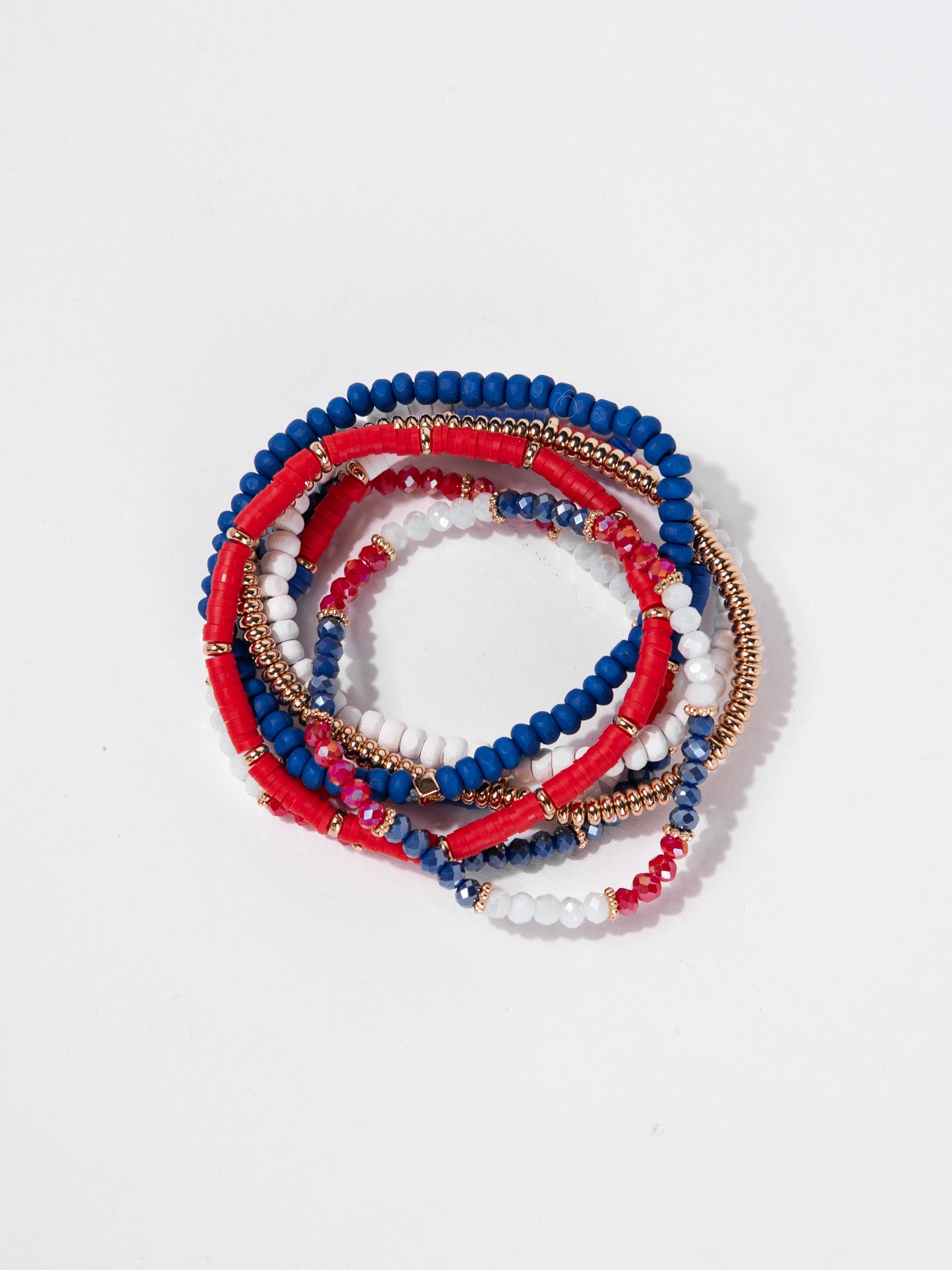 Natalia 4thof July Multi Strand Beaded Bracelet Set