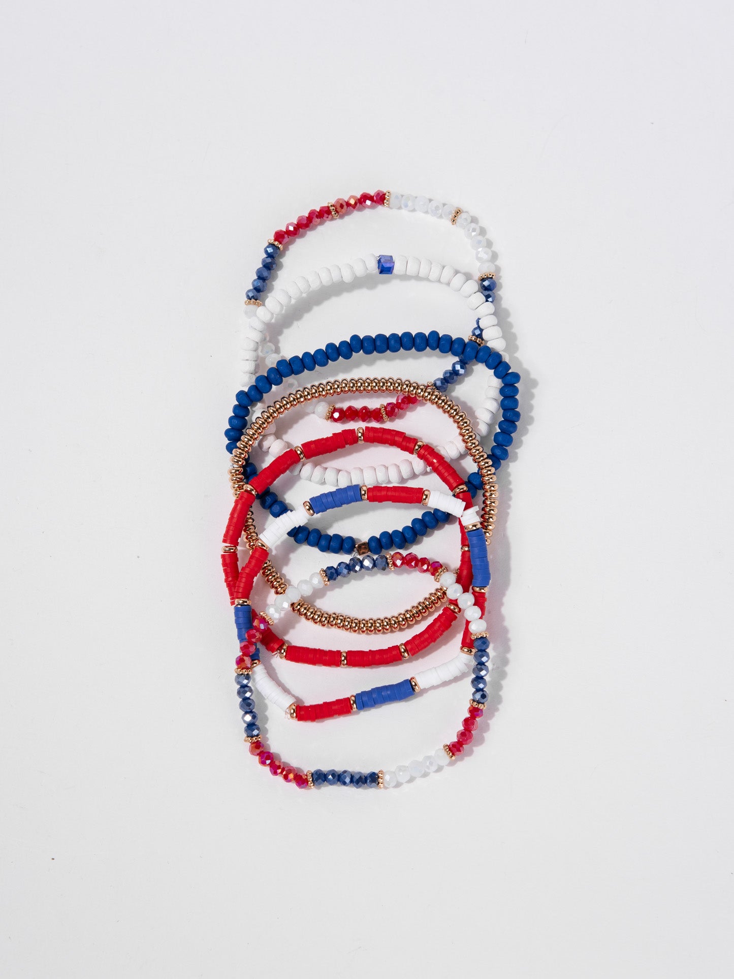 Natalia 4thof July Multi Strand Beaded Bracelet Set