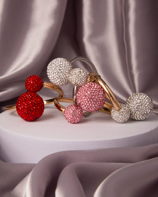 Henley Adjustable Rhinestone Ball Open Spiral Hinge Bracelet
