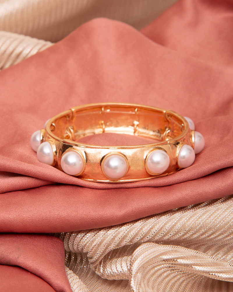 Camila Pearl Embellished Stretch Bangle Bracelet