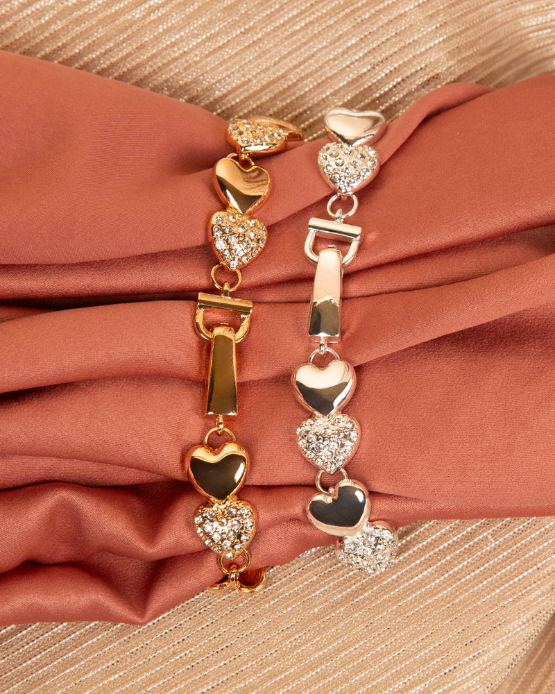 Juliana Valentine's Day Theme Heart Charm Magnetic Bracelet