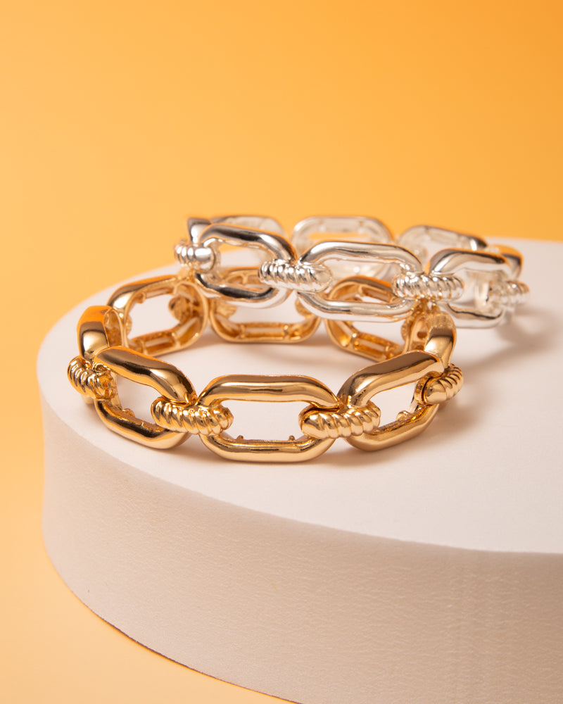 Ruth Linked Rectangular Chain Bracelet