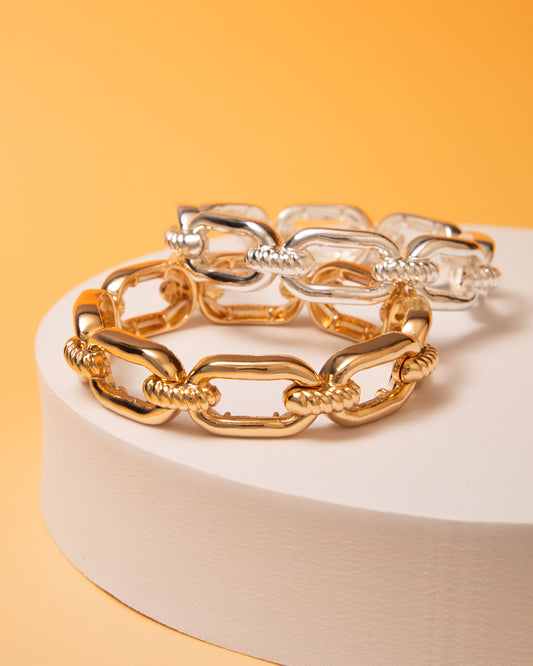 Ruth Linked Rectangular Chain Bracelet