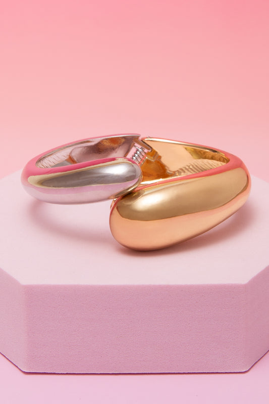 Arabella Asymmetrical Crescent Shape Hinge Bypass Bracelet