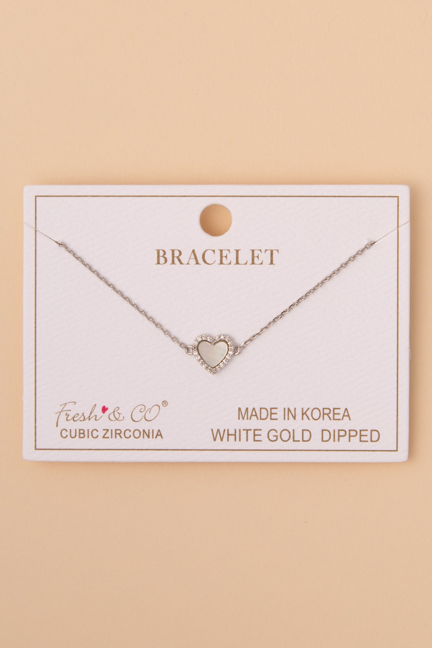 Alice Cubic Zirconia Pavé Enamel Heart Chain Bracelet