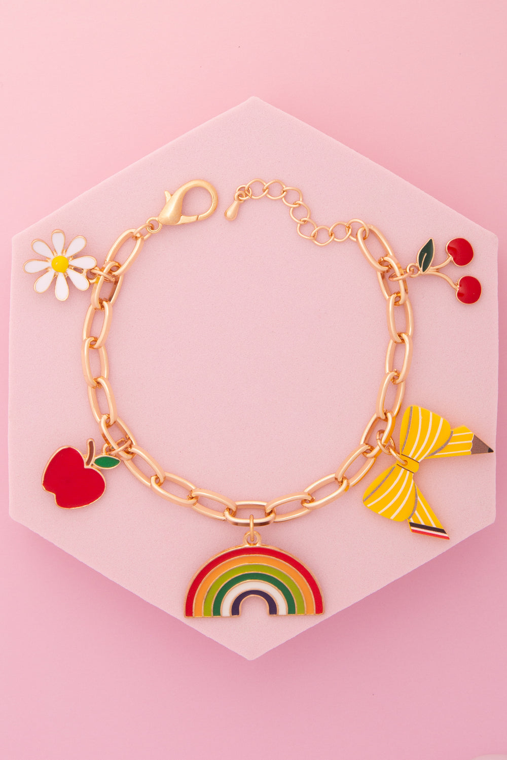 Daisy Spring Charm Bracelet with Enamel Trinkets