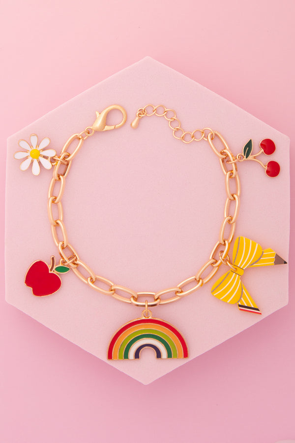 Daisy Spring Charm Bracelet with Enamel Trinkets