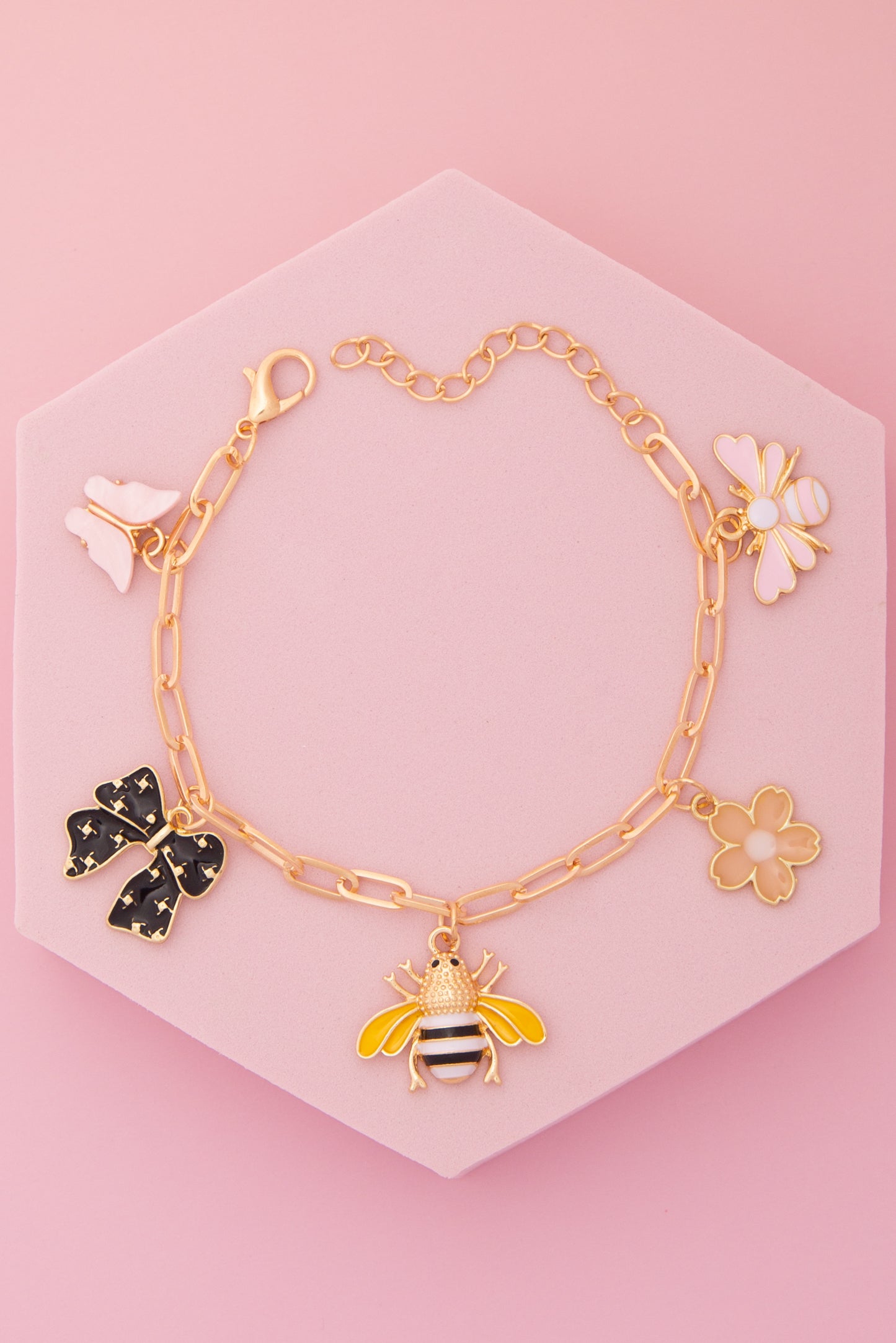Athena Spring Outing Theme Charm Bracelet with Enamel Trinkets