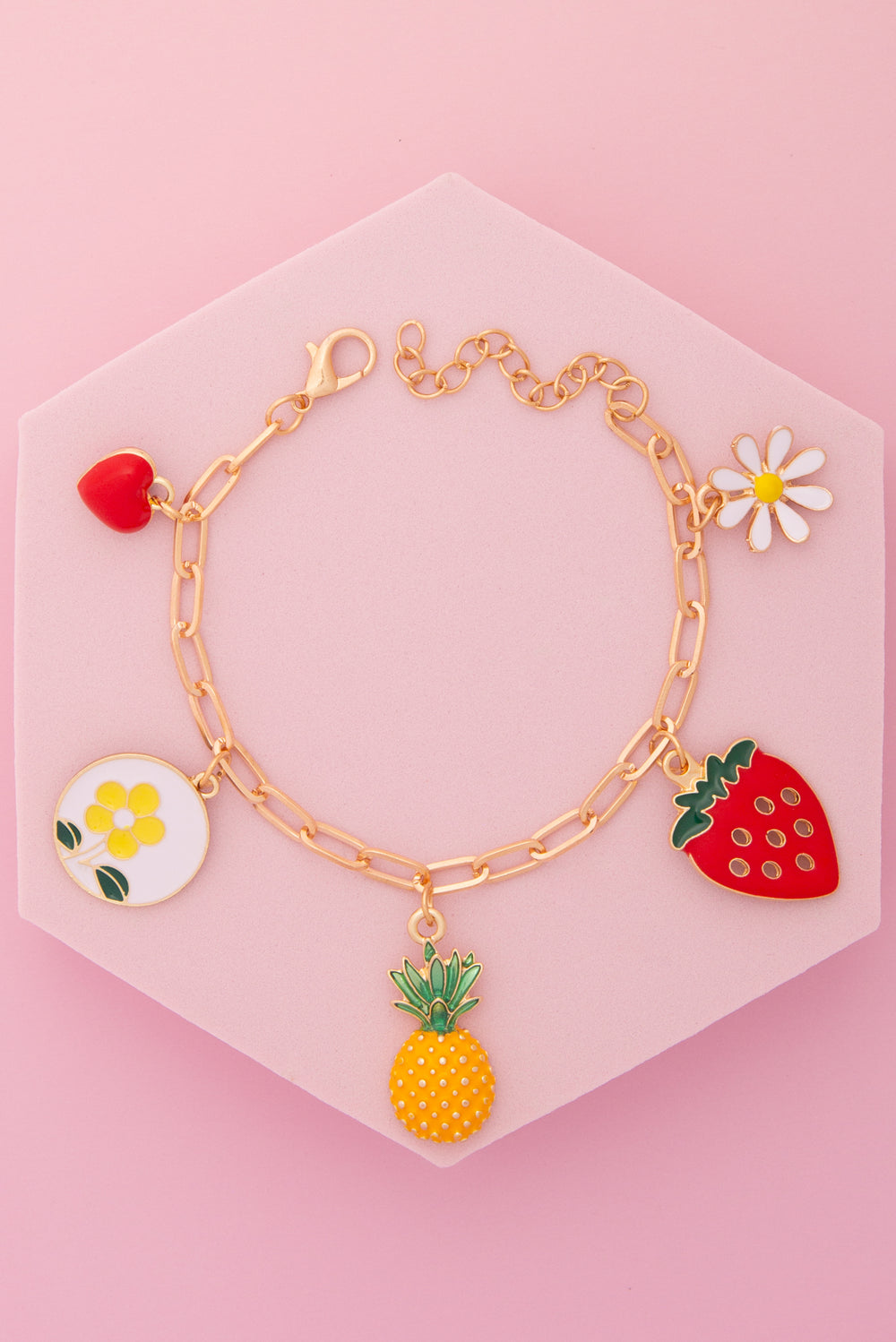 Gabriella Spring Ecstasy Theme Charm Bracelet with Enamel Trinkets