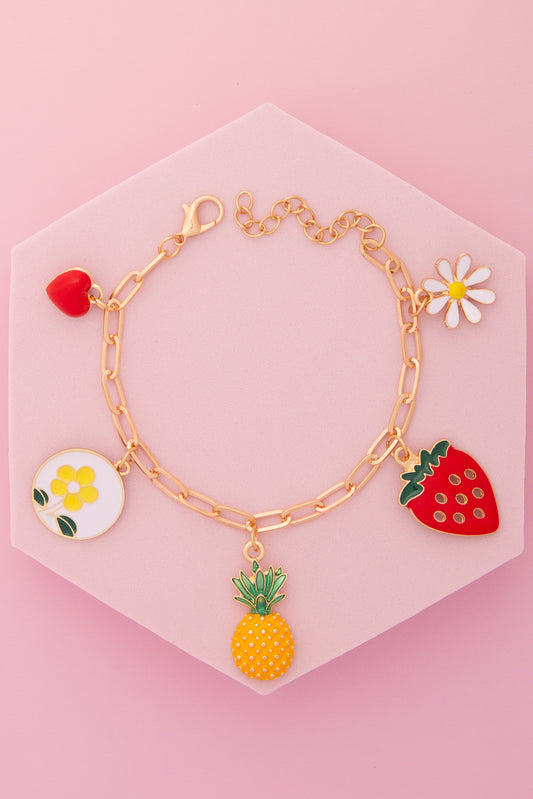 Gabriella Spring Ecstasy Theme Charm Bracelet with Enamel Trinkets