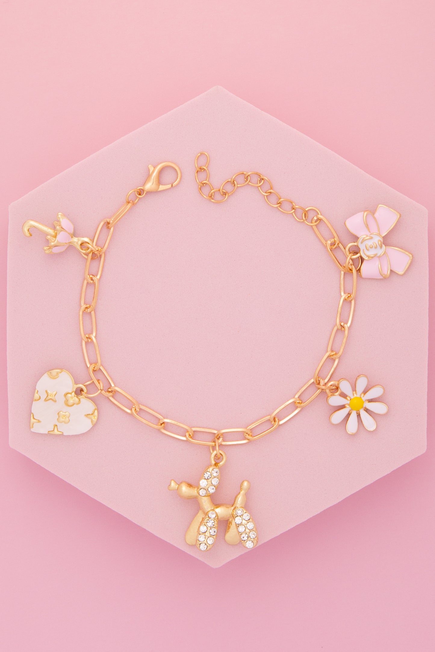 Savannah Kawaii Theme Charm Bracelet with Enamel Trinkets