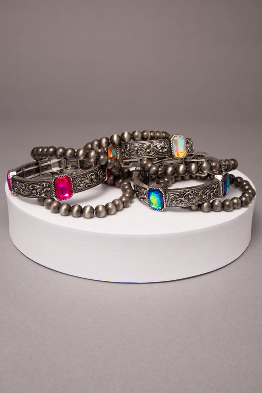 Karter 3 Pc Western Crystal Stretch Bracelet