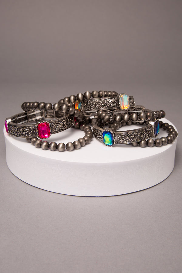 Karter 3 Pc Western Crystal Stretch Bracelet