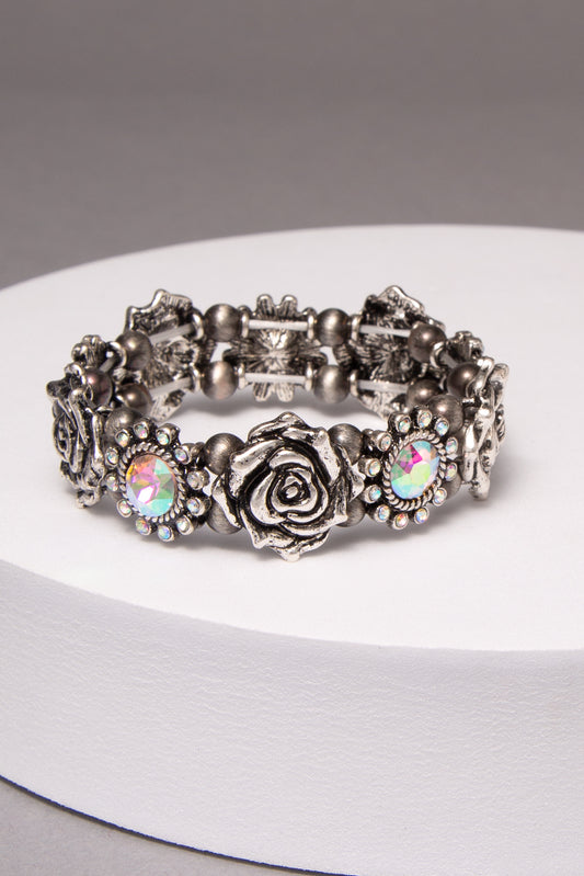 Penelope Western Rose Stretch Bracelet | Iridescent