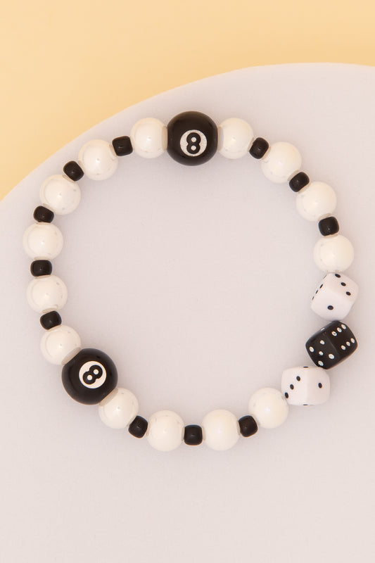Scarlett High Stakes Theme Pearl Beaded Stretch Bracelet