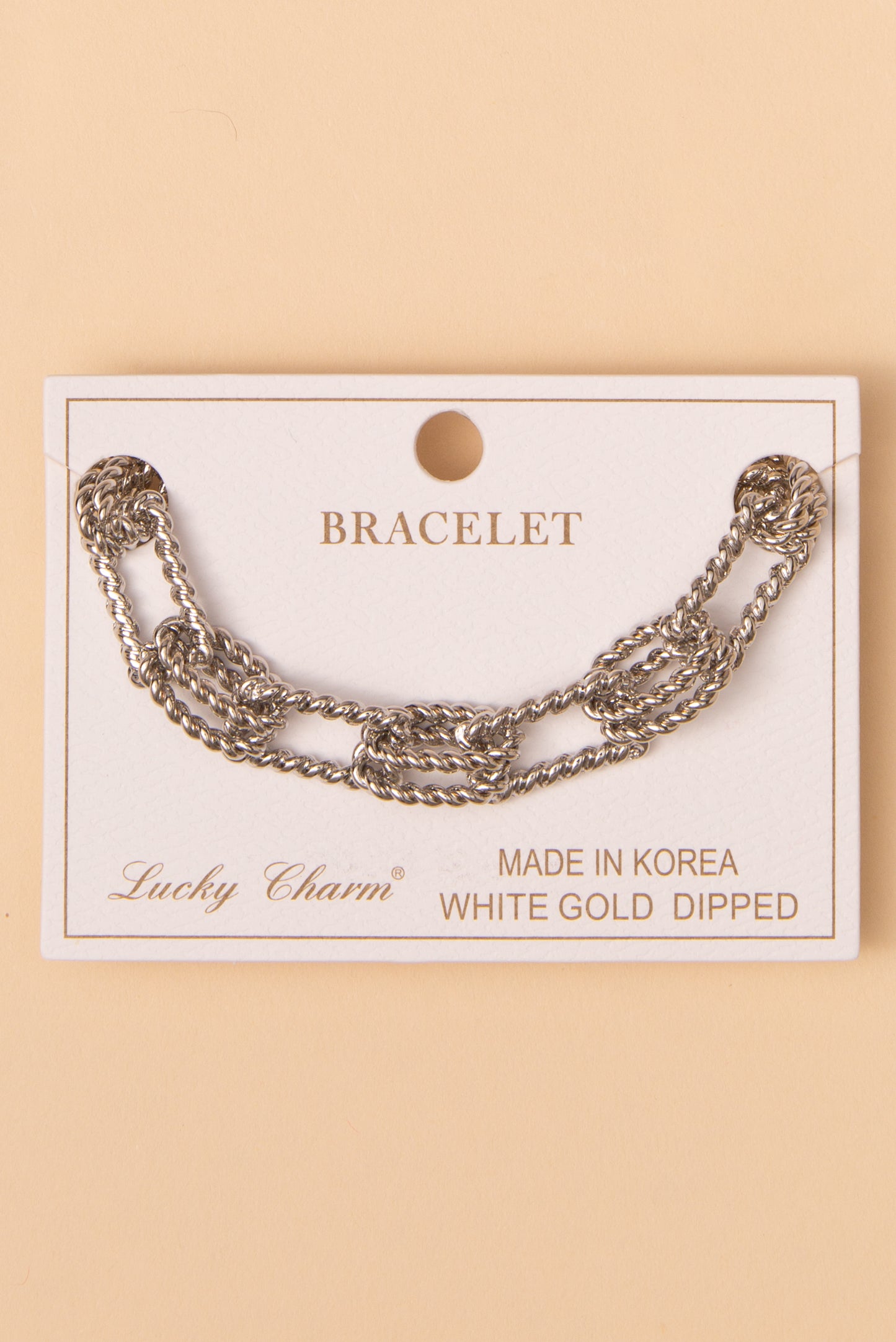 Sofia Polished Rope Patterned Chain Link Bracelet