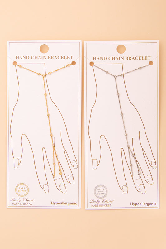 Anna Gold-Plated Rope-Style Hand Chain Bracelet