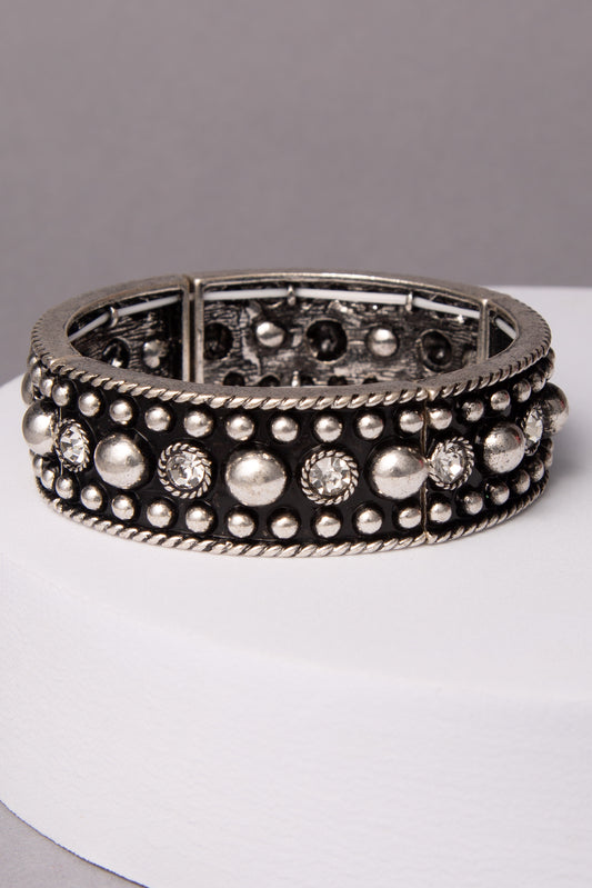 Natalia Western Bubble Beaded Cuff Stretch Bracelet