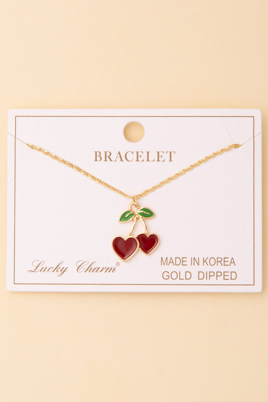 Sabrina Cherry Heart Bracelet
