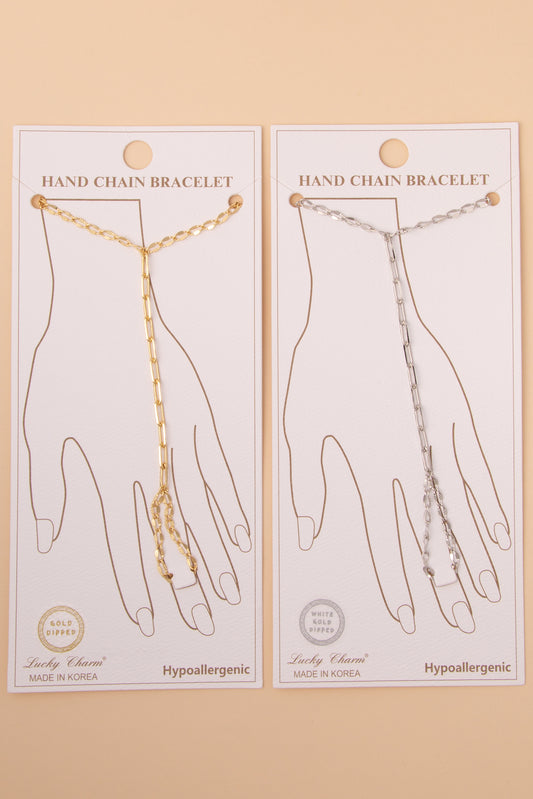 Lindsey Open Cable-Style Hand Chain Bracelet