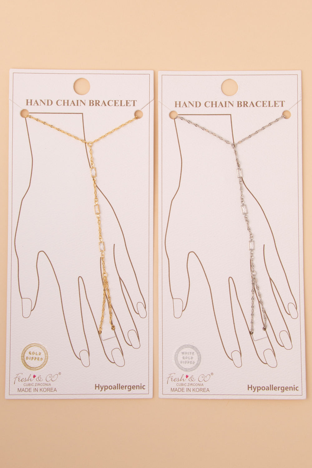 Emma Bezel-Set Baguette Cubic Zirconia Rope Hand Chain Bracelet