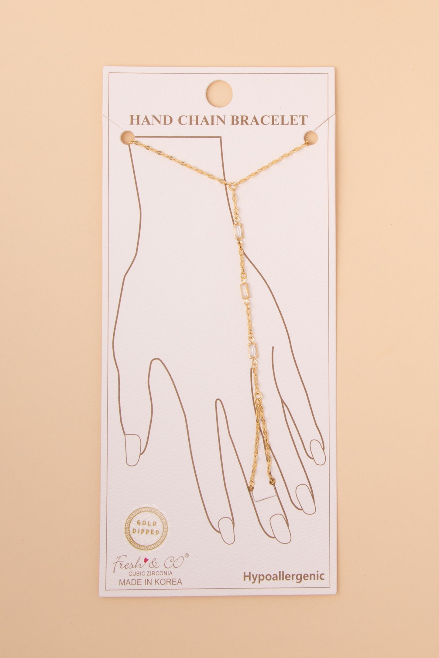 Emma Bezel-Set Baguette Cubic Zirconia Rope Hand Chain Bracelet