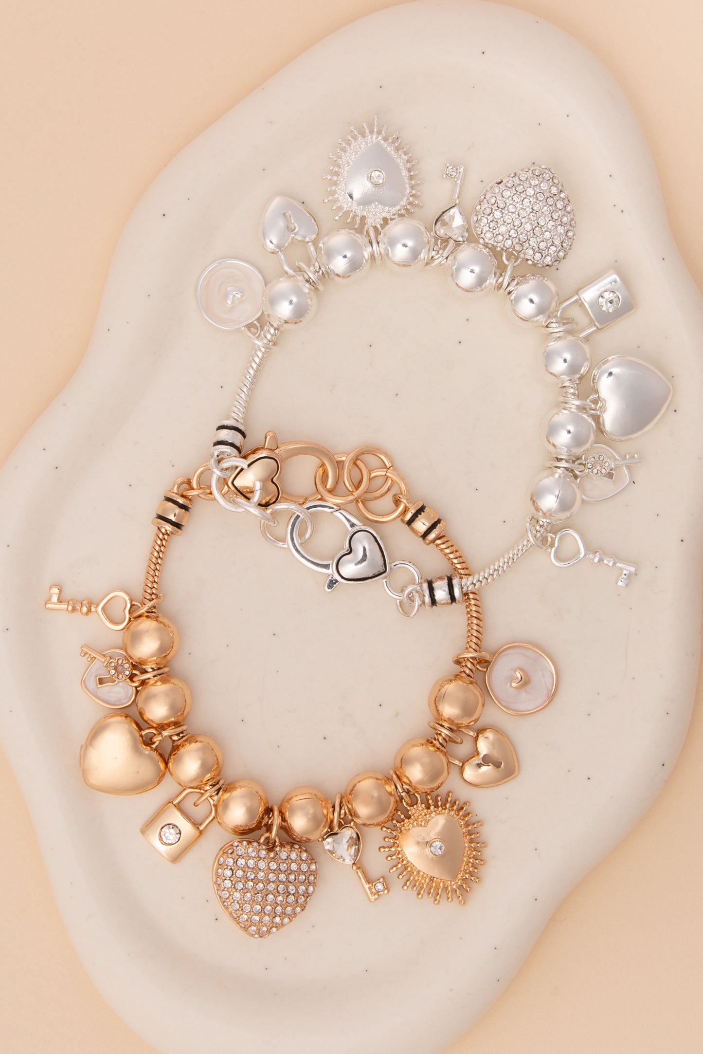 Claire Charm Bracelet with Crystal Rhinestone Embellished