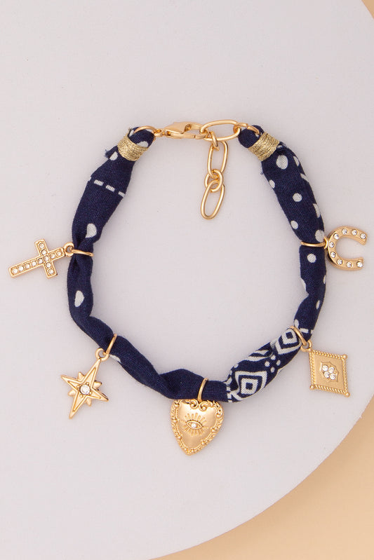 Emily Bandana Western Charm Bracelet | Navy