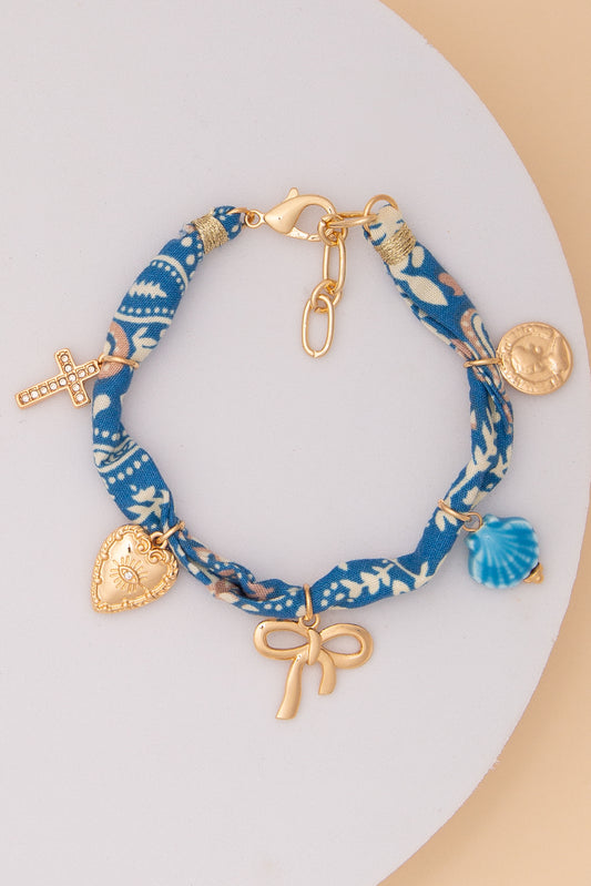 Savannah Bandana Western Charm Bracelet | Blue