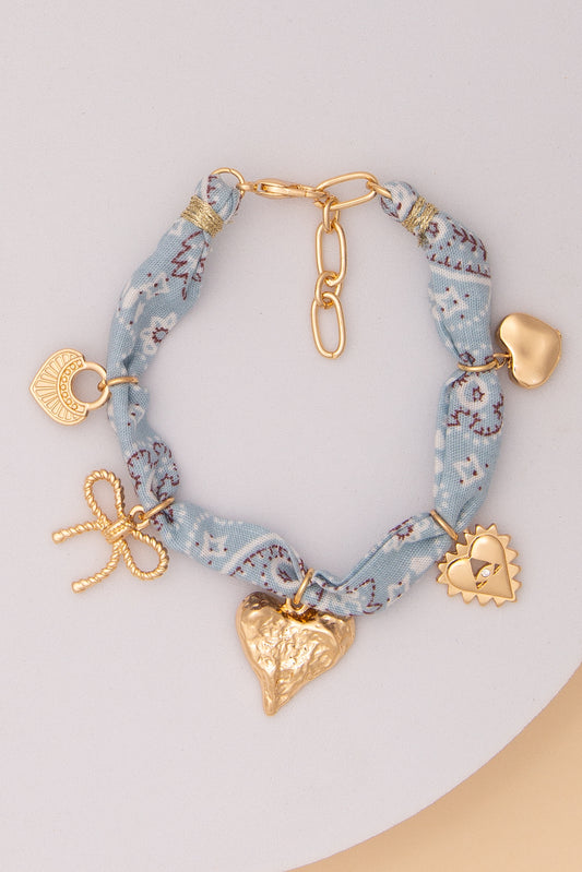 Aubrey Bandana Western Charm Bracelet | Blue